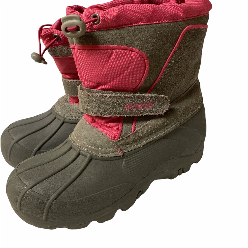 Sporto Duck Boots Girls Pink/Gray Sz XL